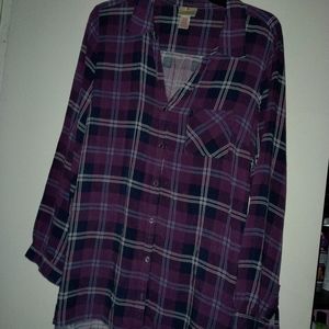 Maternity blouse/ Flowy flannel blouse